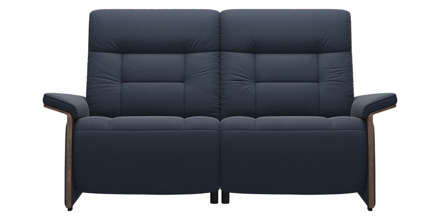 Paloma Leather Oxford Blue and Walnut Arm Trim | Stressless Mary 2-Seater Sofa | Valley Ridge Furniture