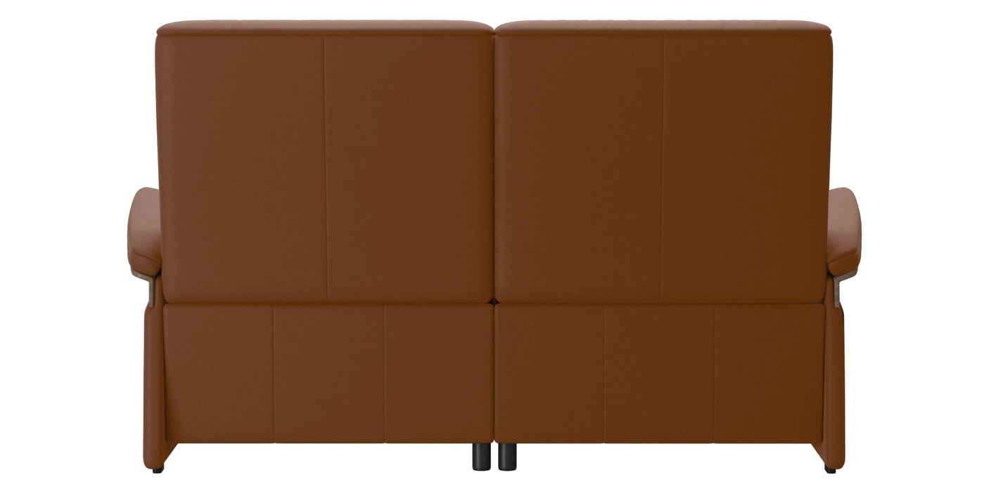 Paloma Leather New Cognac and Walnut Arm Trim | Stressless Mary 2-Seater Sofa | Valley Ridge Furniture