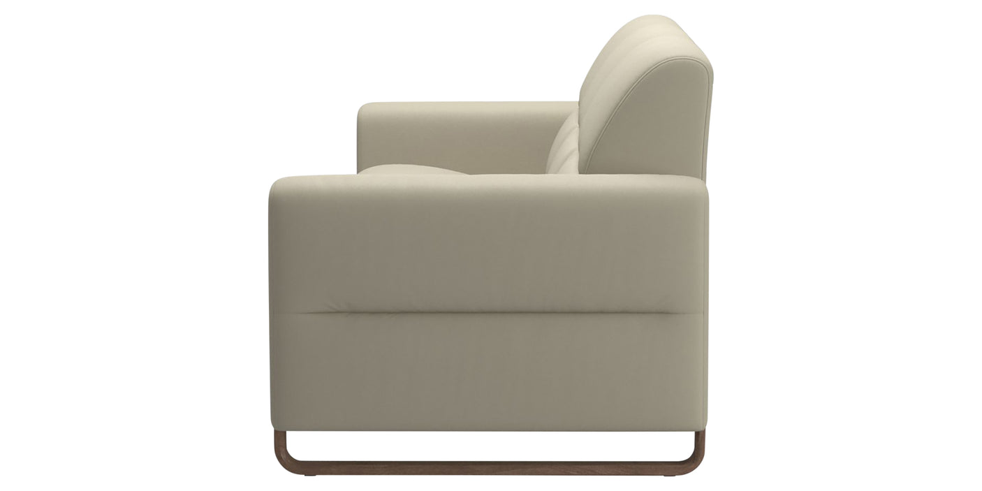 Paloma Leather Light Grey & Walnut Arm Trim | Stressless Fiona 3-Seater Sofa | Valley Ridge Furniture