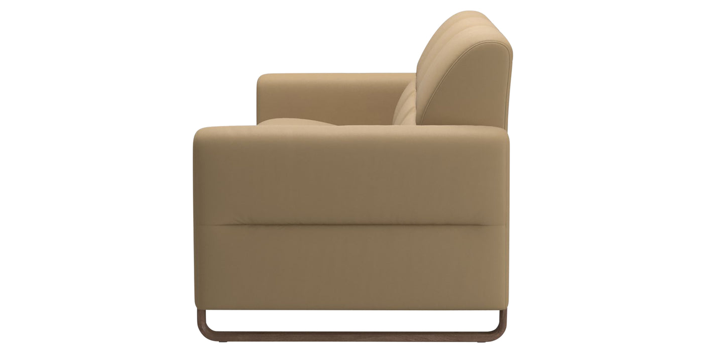 Paloma Leather Sand & Walnut Arm Trim | Stressless Fiona 3-Seater Sofa | Valley Ridge Furniture