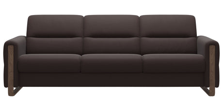 Paloma Leather Chocolate & Walnut Arm Trim | Stressless Fiona 3-Seater Sofa | Valley Ridge Furniture