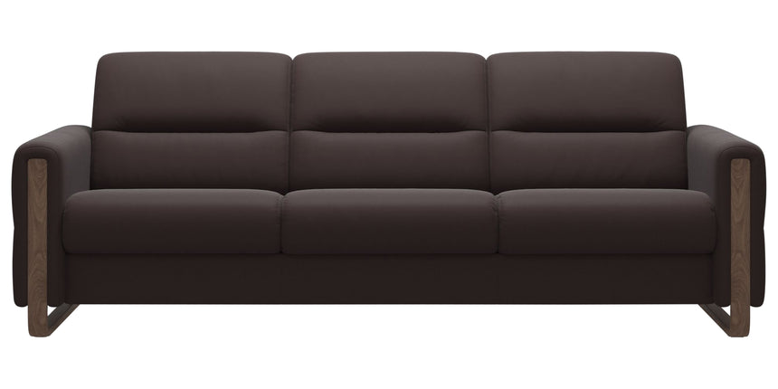 Paloma Leather Chocolate & Walnut Arm Trim | Stressless Fiona 3-Seater Sofa | Valley Ridge Furniture