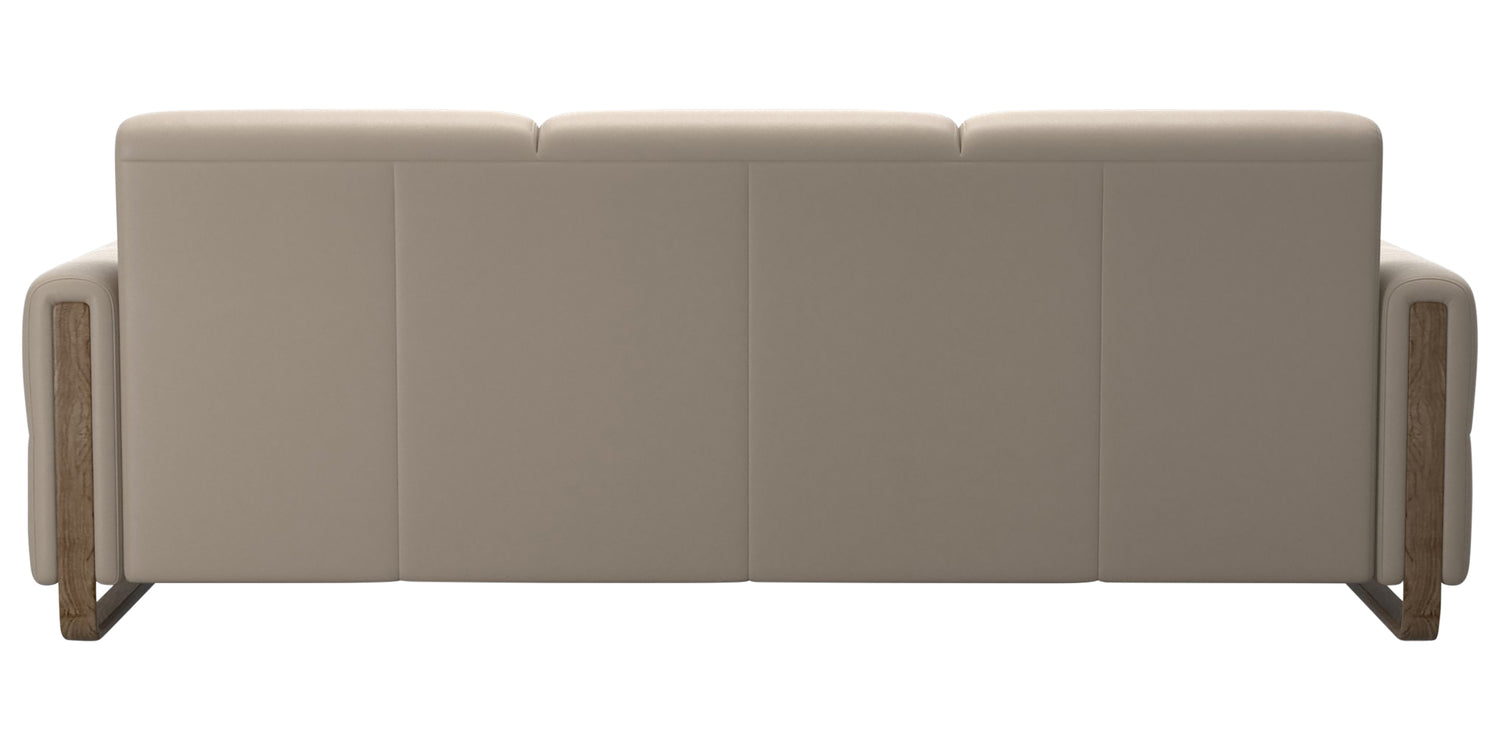 Paloma Leather Mushroom & Smoked Oak Arm Trim | Stressless Fiona 3-Seater Sofa | Valley Ridge Furniture