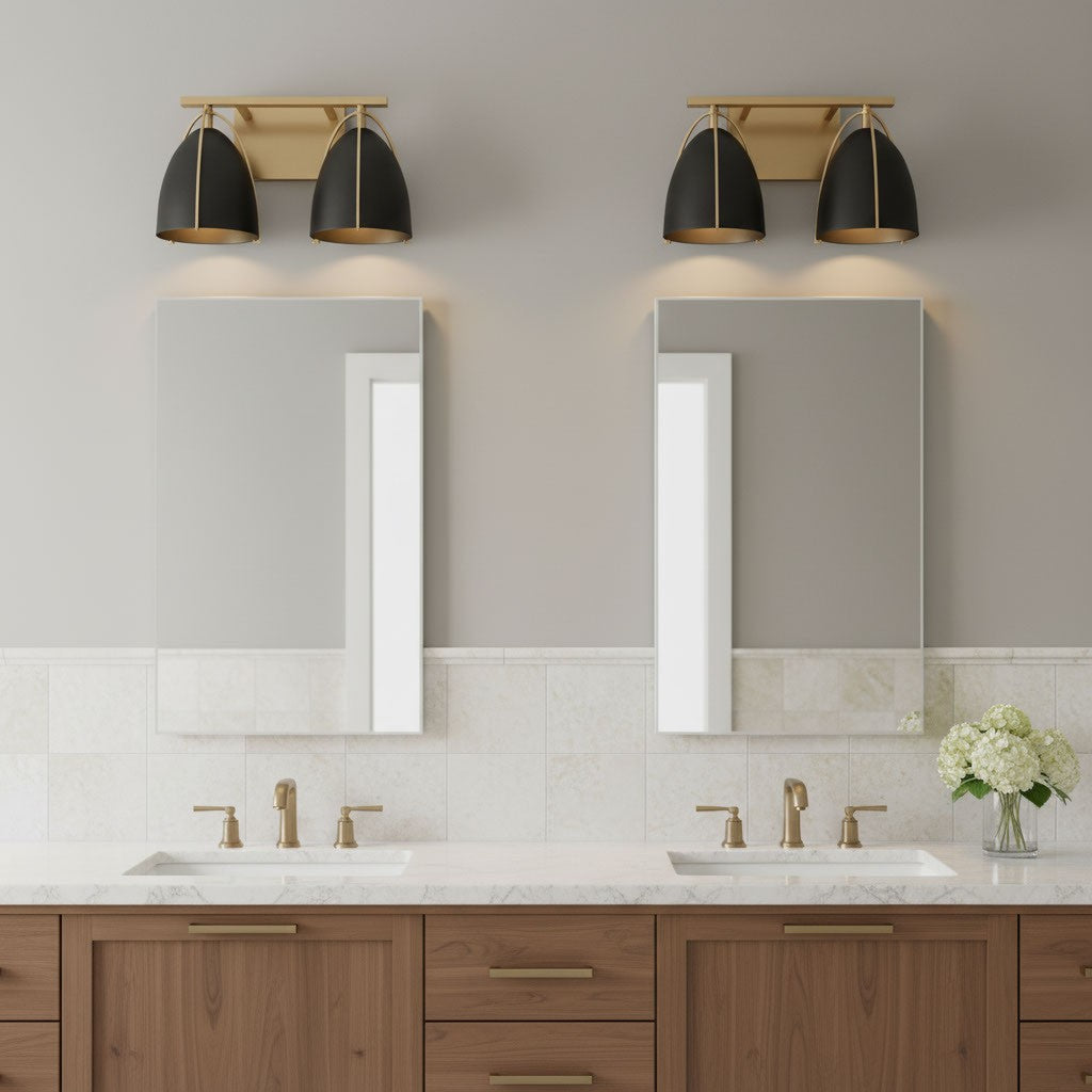 Two Light Wall/Bath — Midnight Black, 75 W