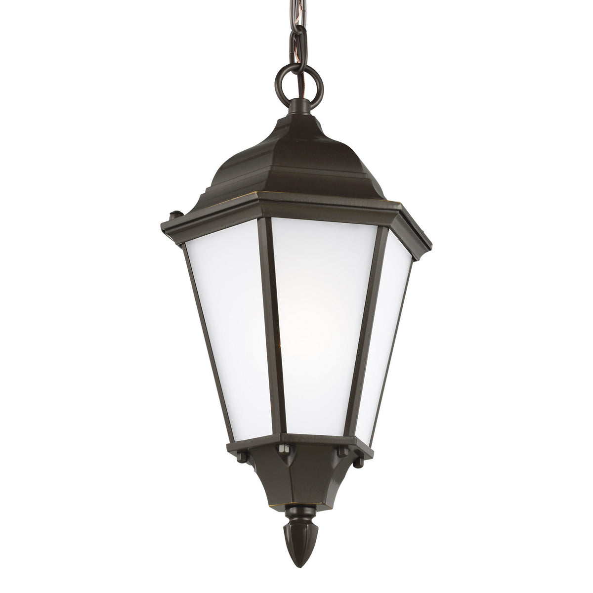 Bakersville Flat 14.5" Hanging Lantern — Clear Beveled