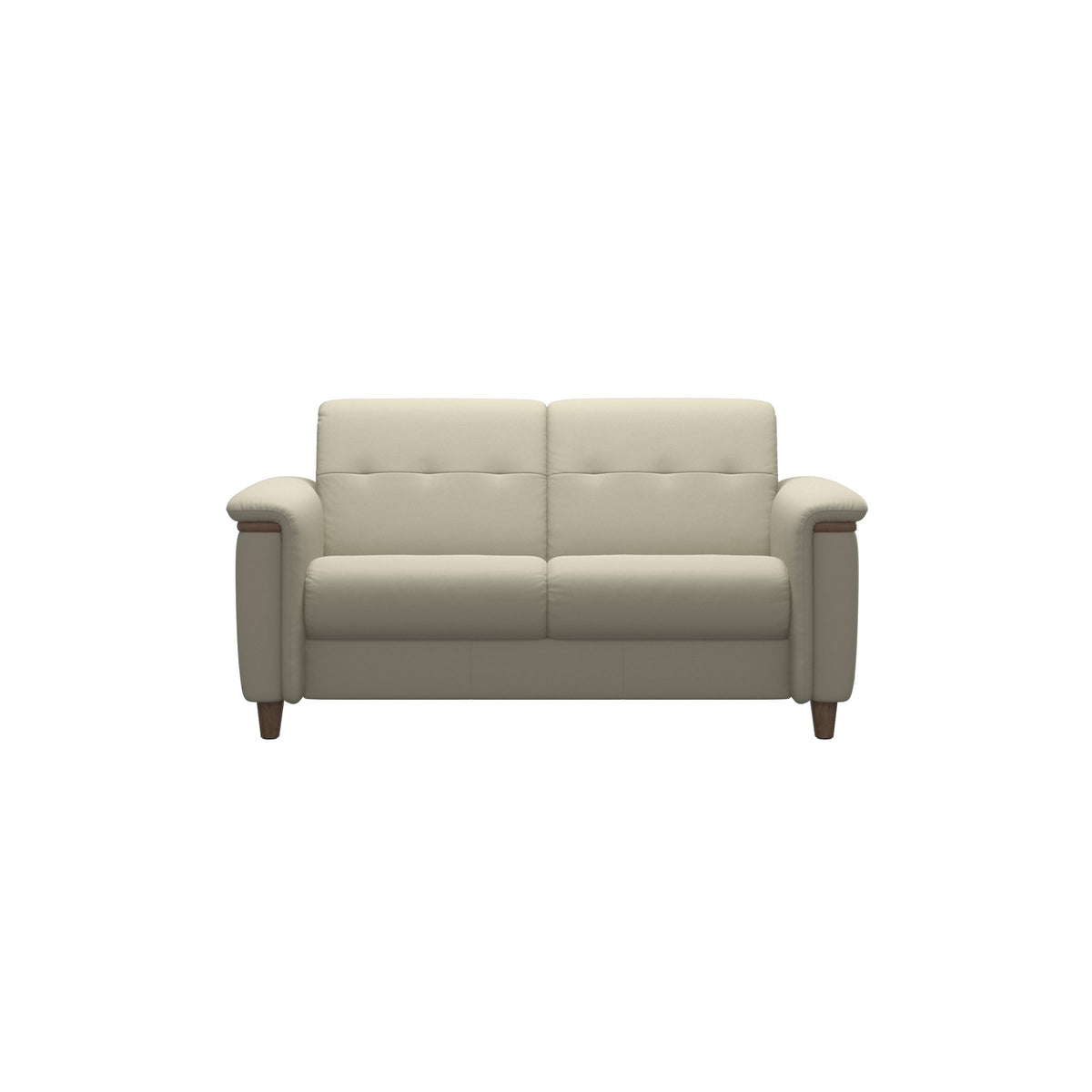 Flora 2-Seater - Paloma Light Grey - Walnut