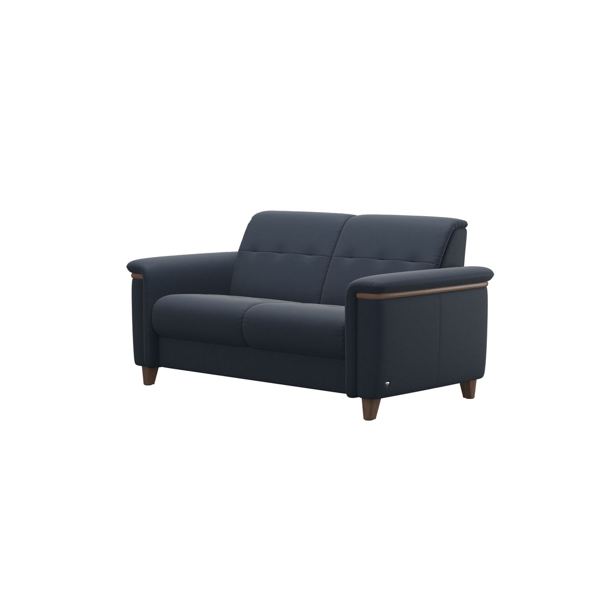 Flora 2-Seater - Paloma Oxford Blue - Walnut
