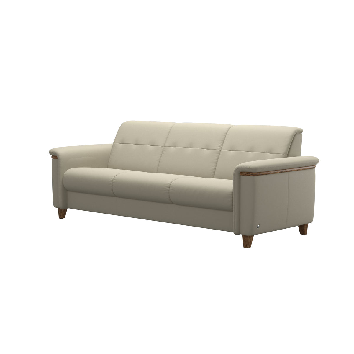 Flora 3-Seater - Paloma Light Grey - Teak