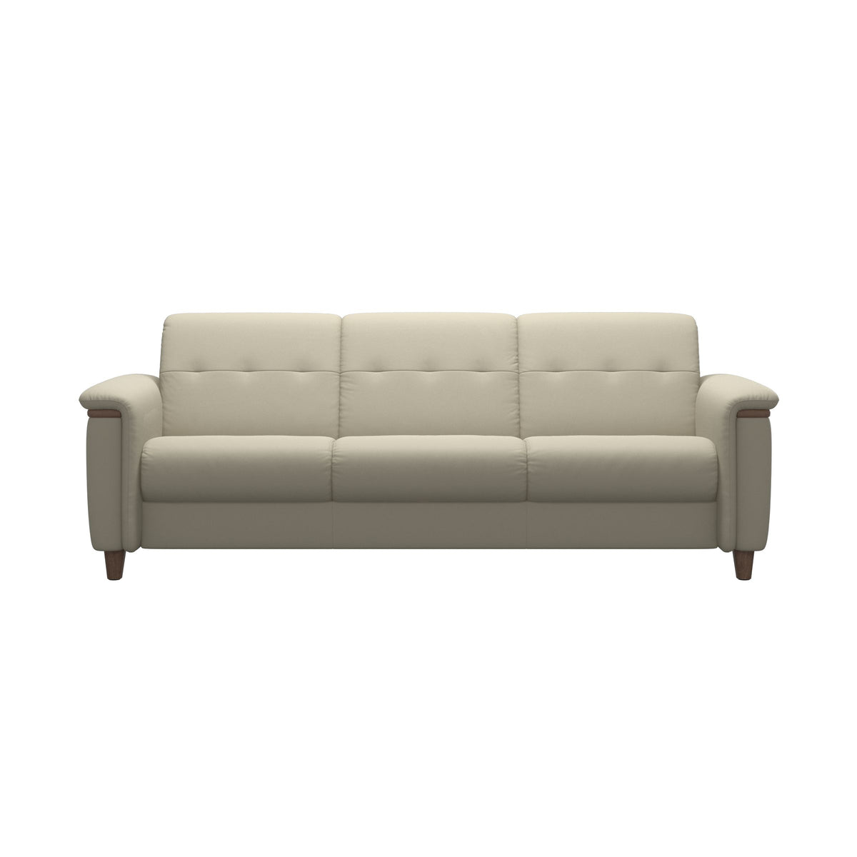 Flora 3-Seater - Paloma Light Grey - Walnut