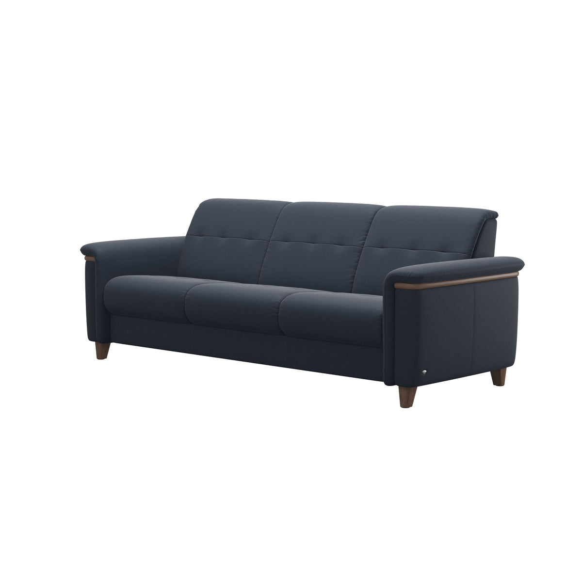 Flora 3-Seater - Paloma Oxford Blue - Walnut