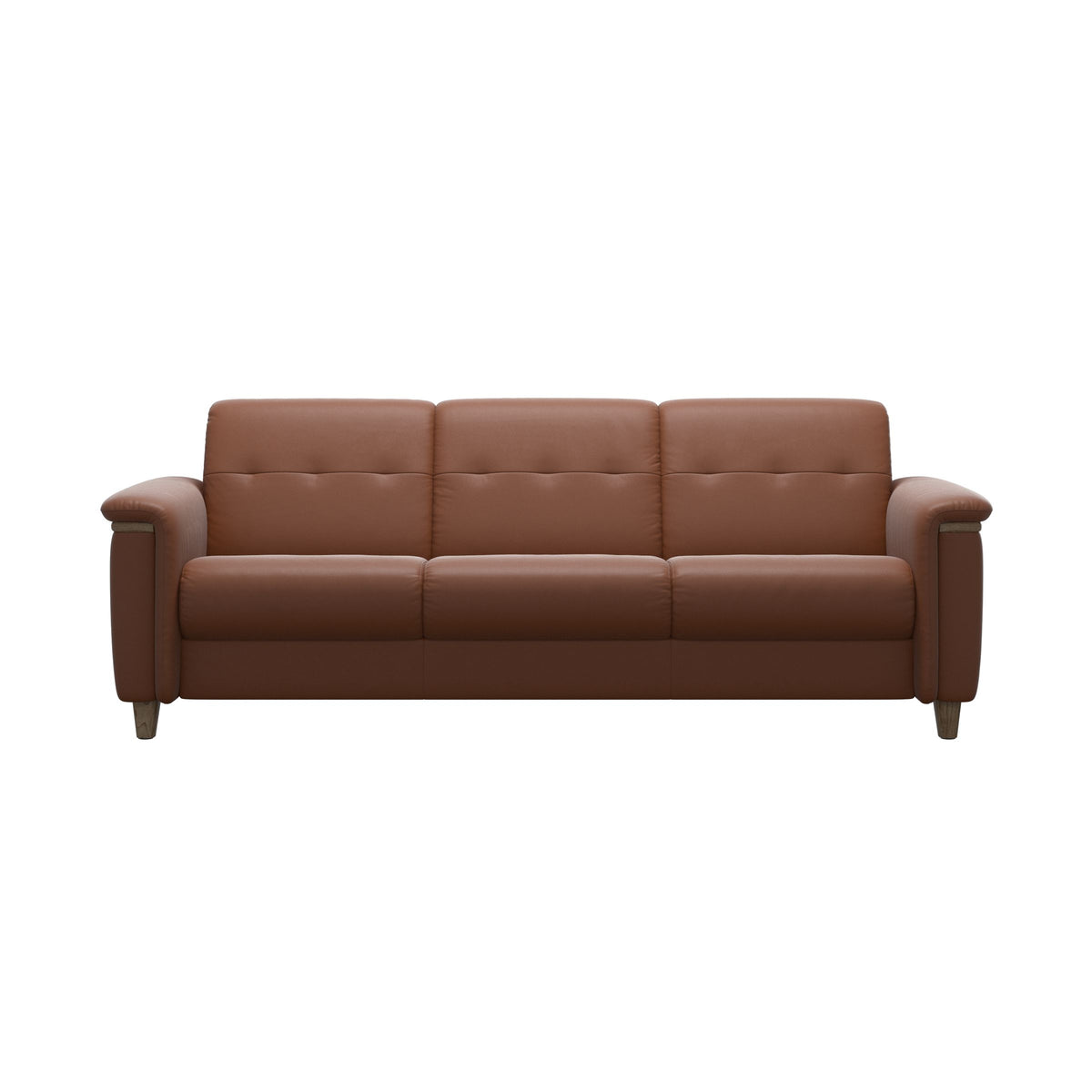 Flora 3-Seater - Paloma New Cognac - Smoked Oak