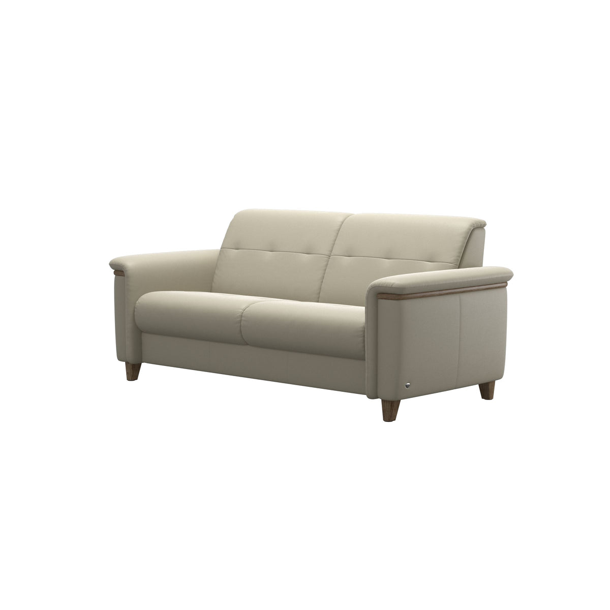 Flora 2.5-Seater - Paloma Light Grey - Smoked Oak