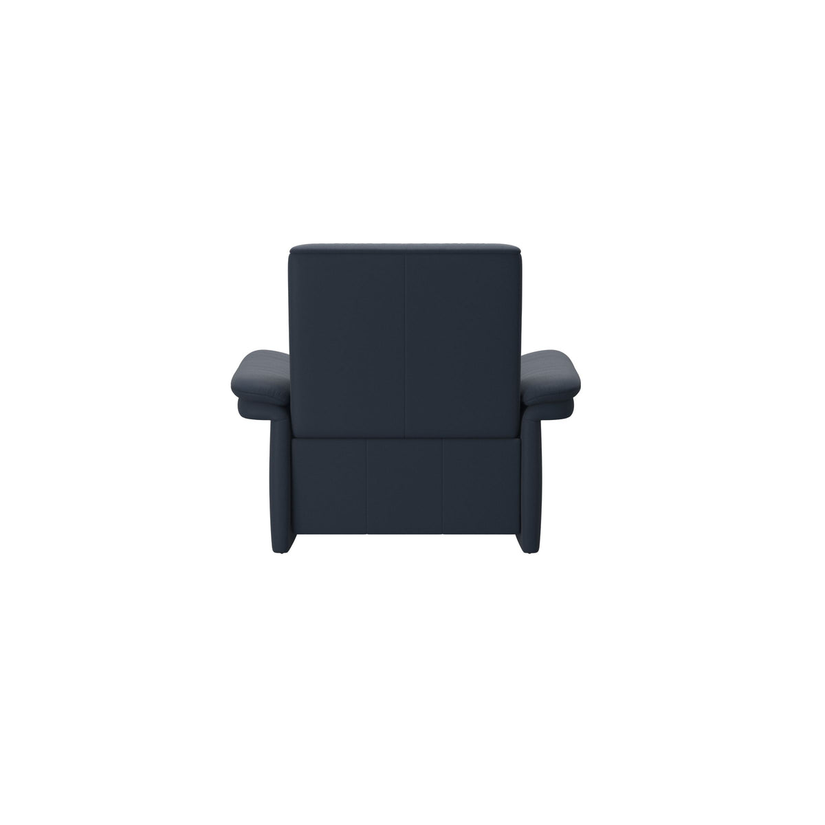 Stressless Mary Chair with Power in Paloma Oxford Blue, rear three-quarter view