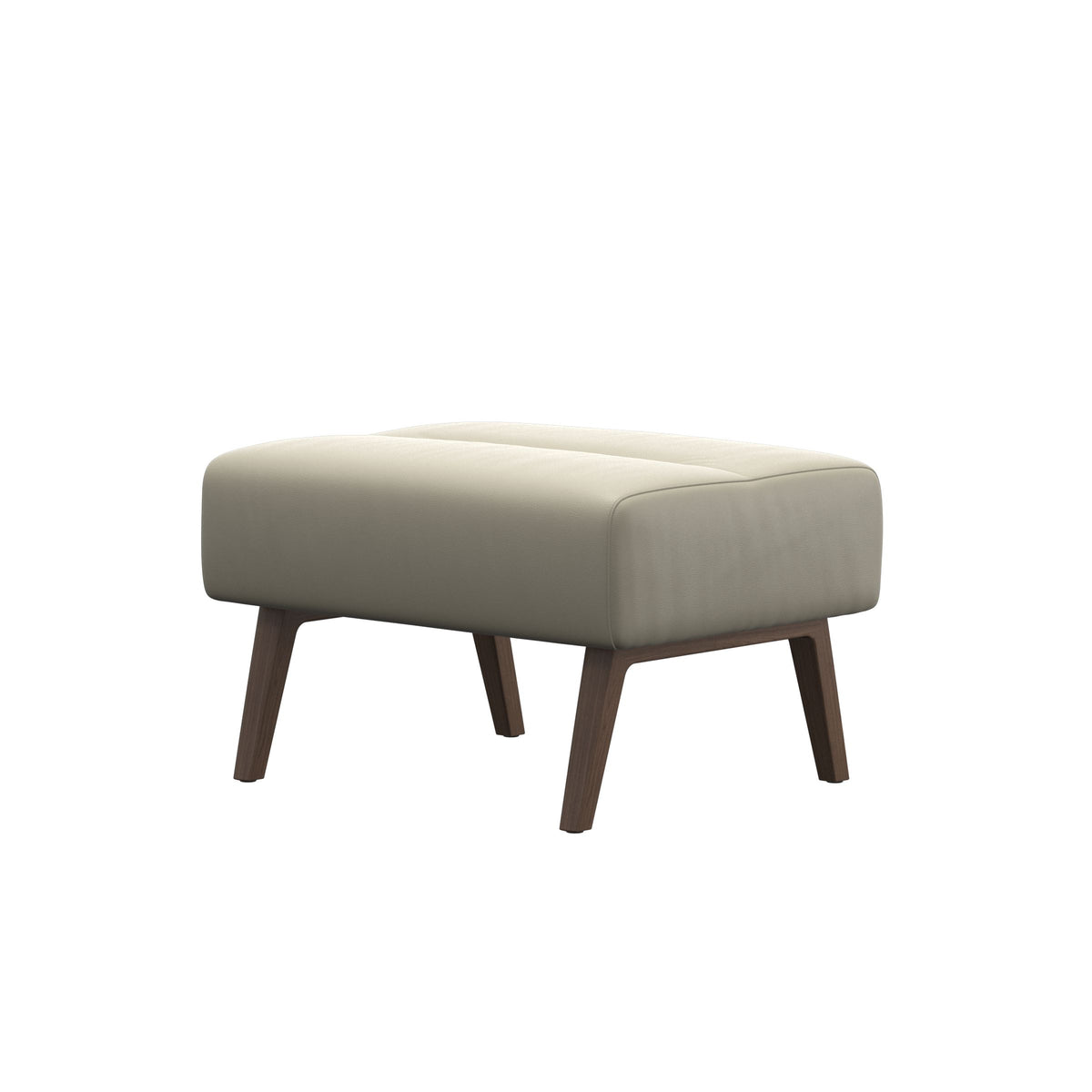Stella Wood - Ottoman - Paloma Light Grey - Walnut - Medium