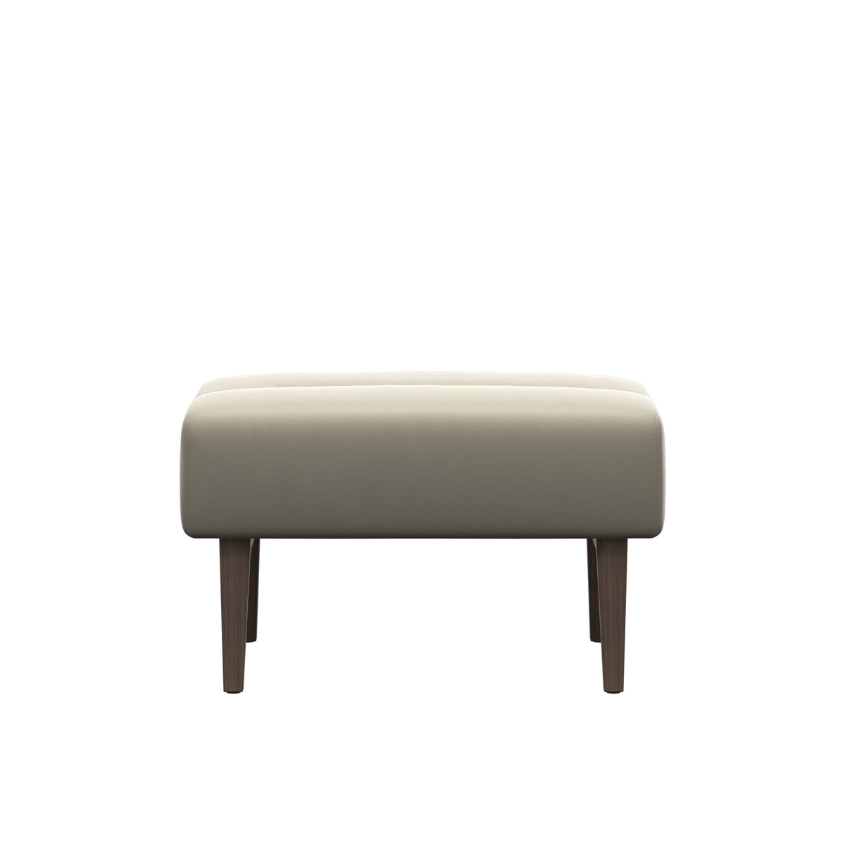 Stella Wood - Ottoman - Paloma Light Grey - Walnut - Medium