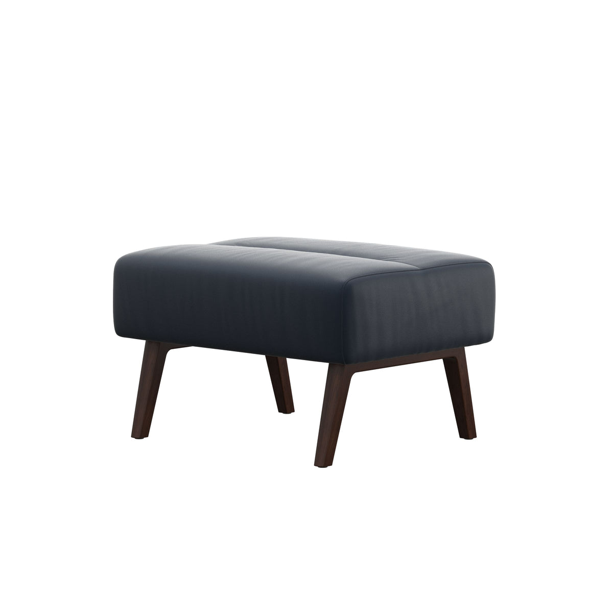 Stella Wood - Ottoman - Paloma Oxford Blue - Brown - Medium