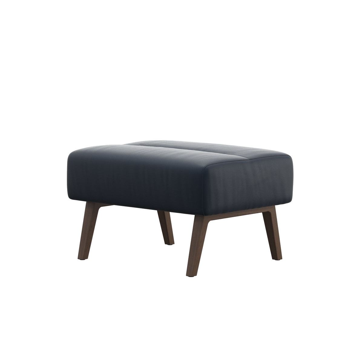 Stella Wood - Ottoman - Paloma Oxford Blue - Walnut - Medium
