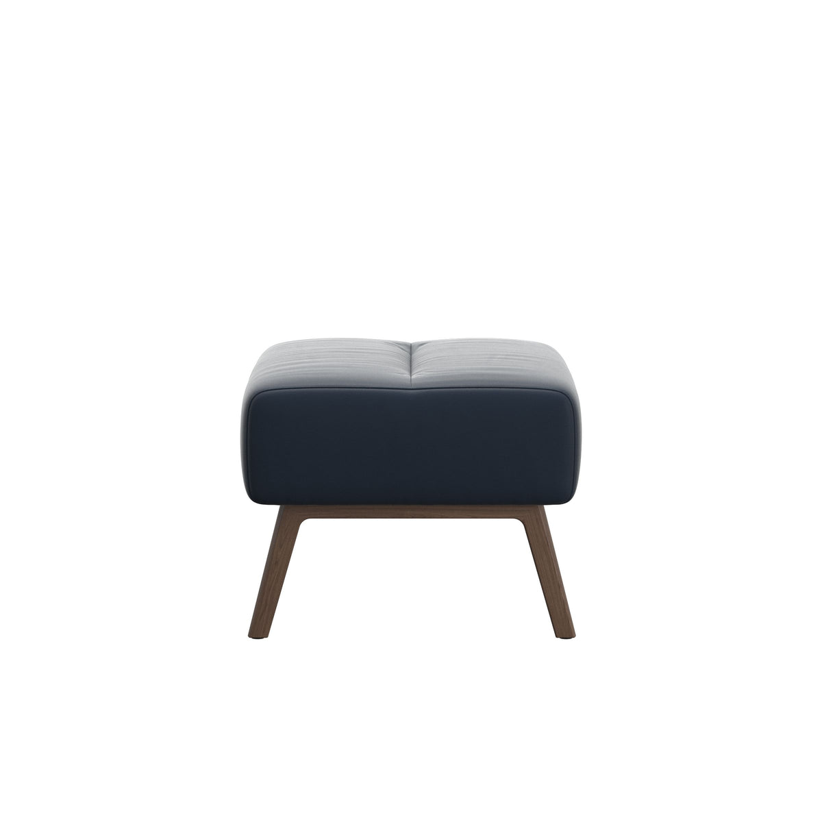 Stella Wood - Ottoman - Paloma Oxford Blue - Walnut - Medium