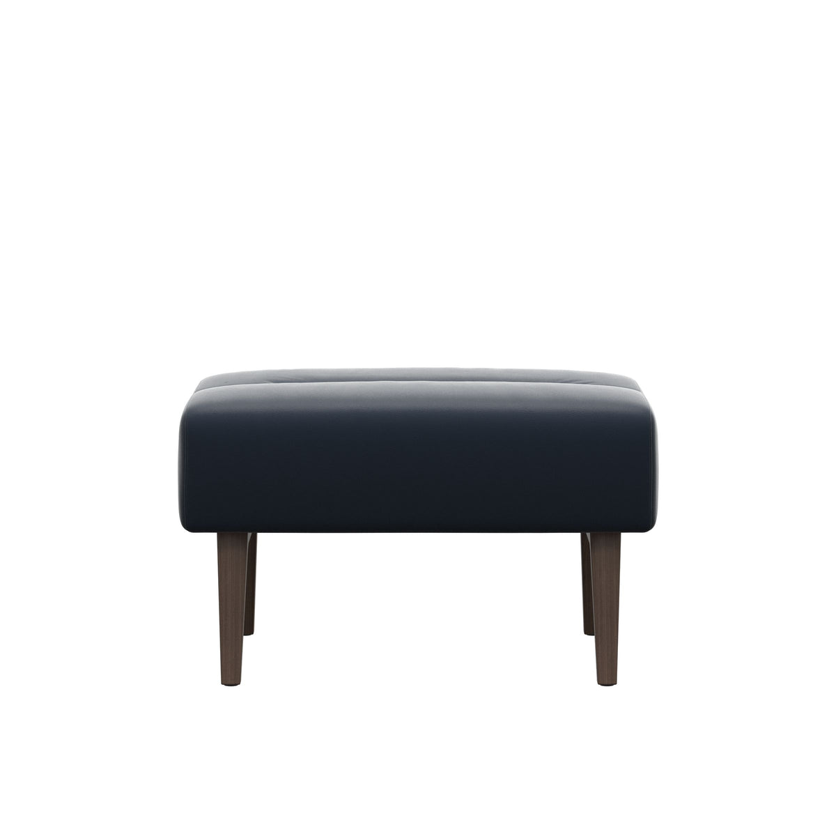 Stella Wood - Ottoman - Paloma Oxford Blue - Walnut - Medium