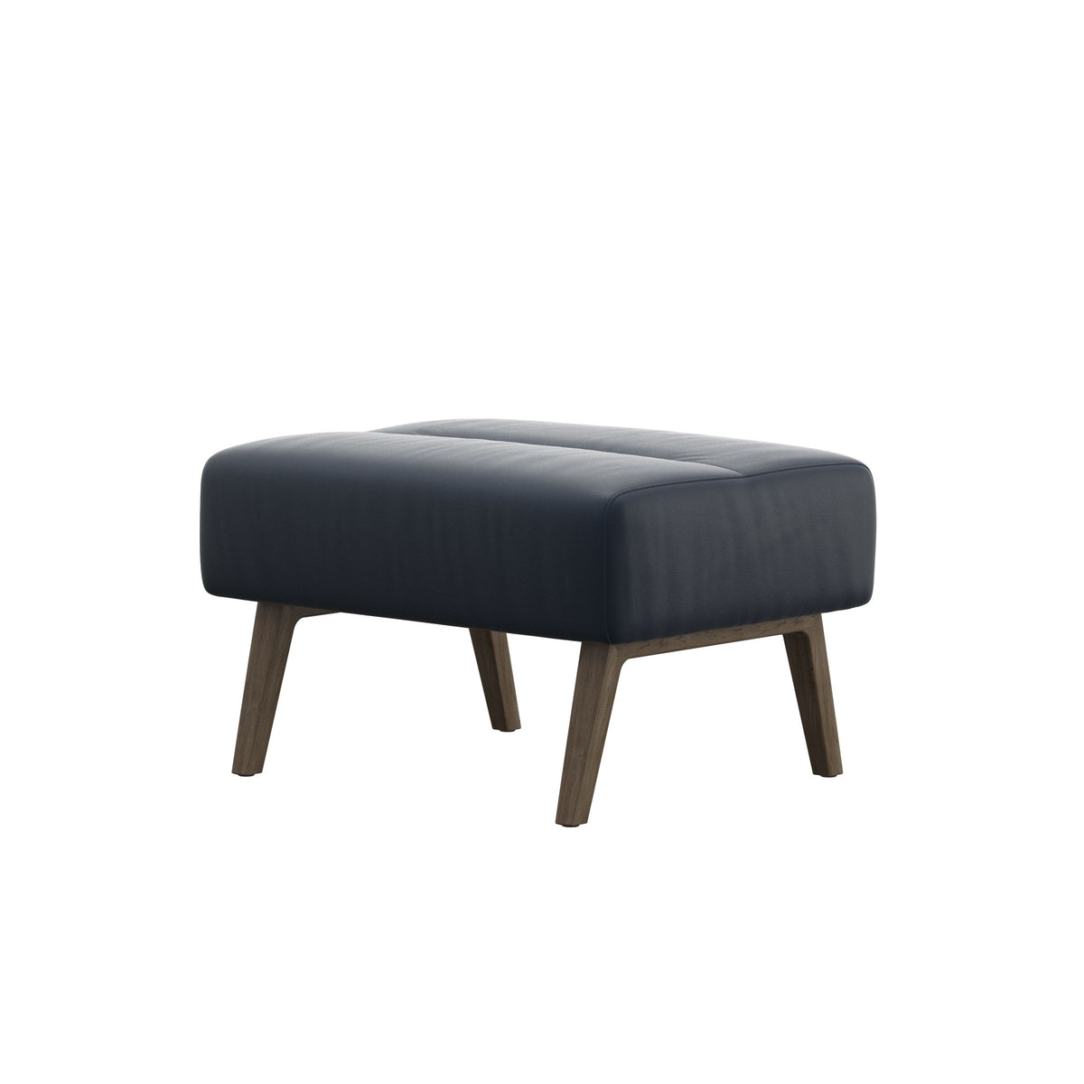 Stella Wood - Ottoman - Paloma Oxford Blue - Smoked Oak - Medium