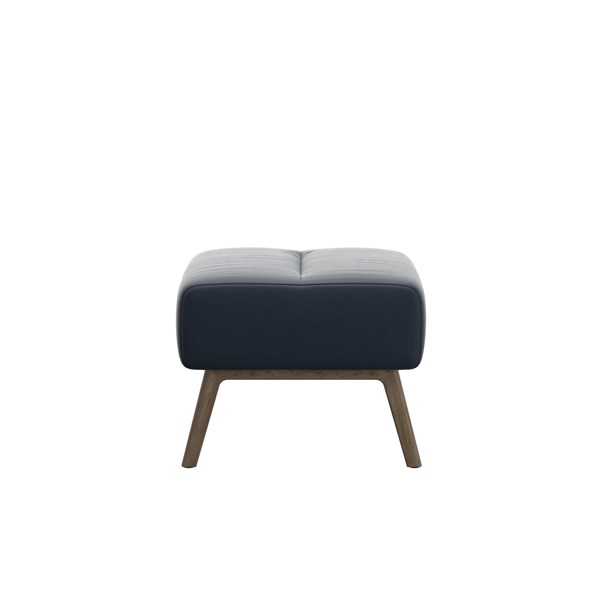Stella Wood - Ottoman - Paloma Oxford Blue - Smoked Oak - Medium