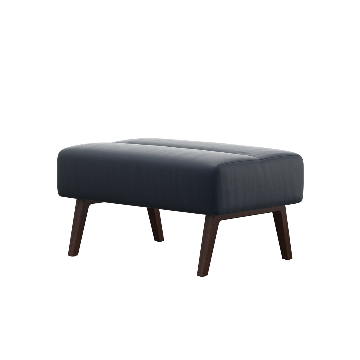 Stella Wood - Ottoman - Paloma Oxford Blue - Brown - Large