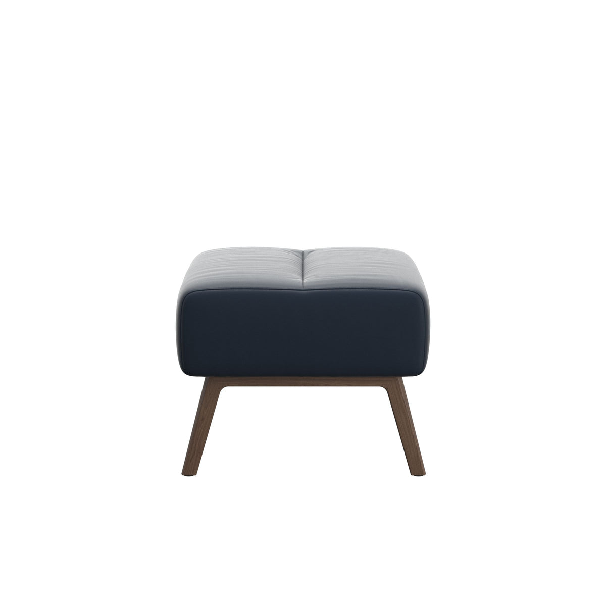 Stella Wood - Ottoman - Paloma Oxford Blue - Walnut - Large