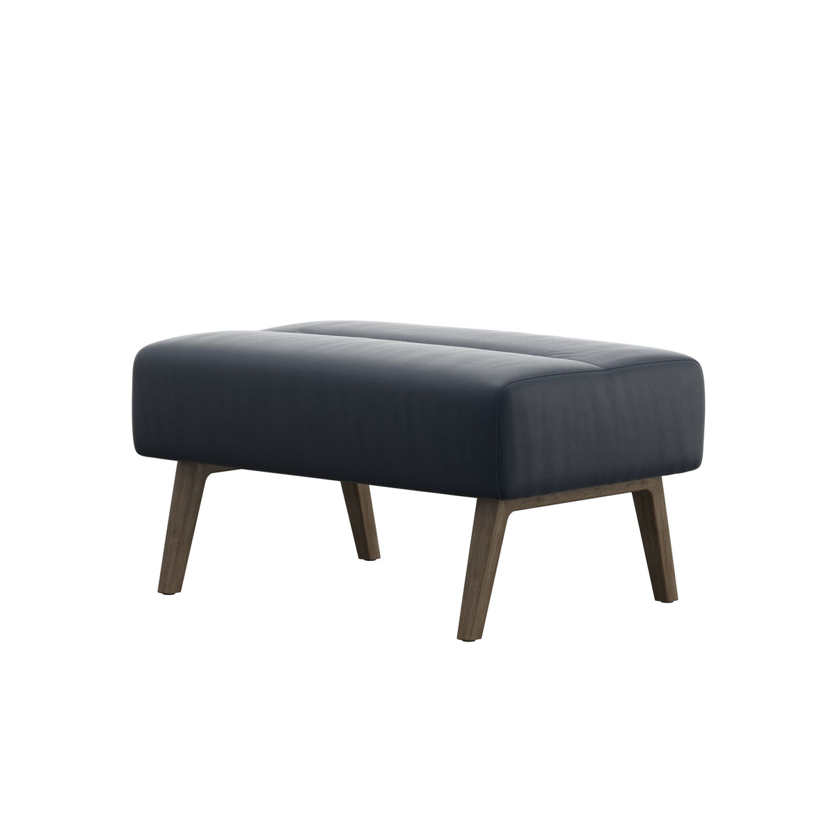 Stella Wood - Ottoman - Paloma Oxford Blue - Smoked Oak - Large