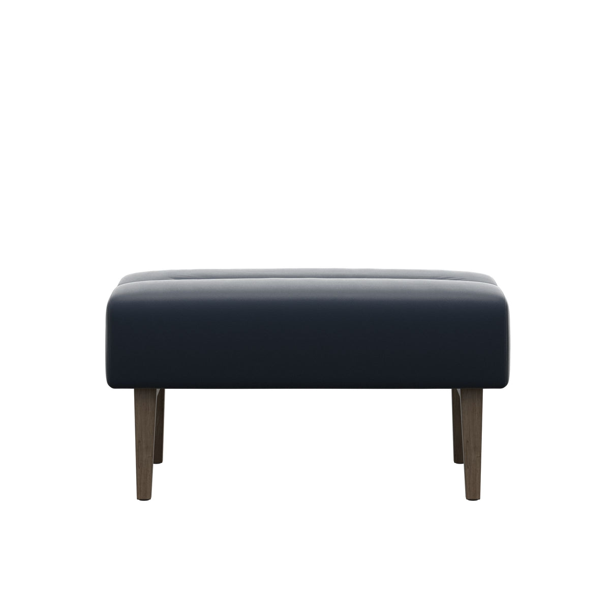 Stella Wood - Ottoman - Paloma Oxford Blue - Smoked Oak - Large