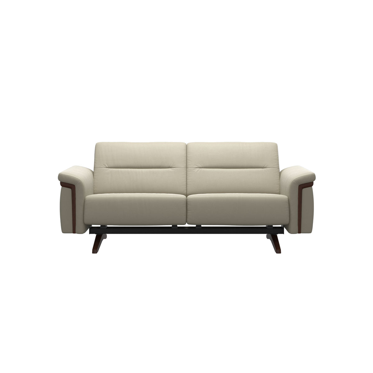 Stella Wood - 2-Seater Sofa - Paloma Light Grey - Brown