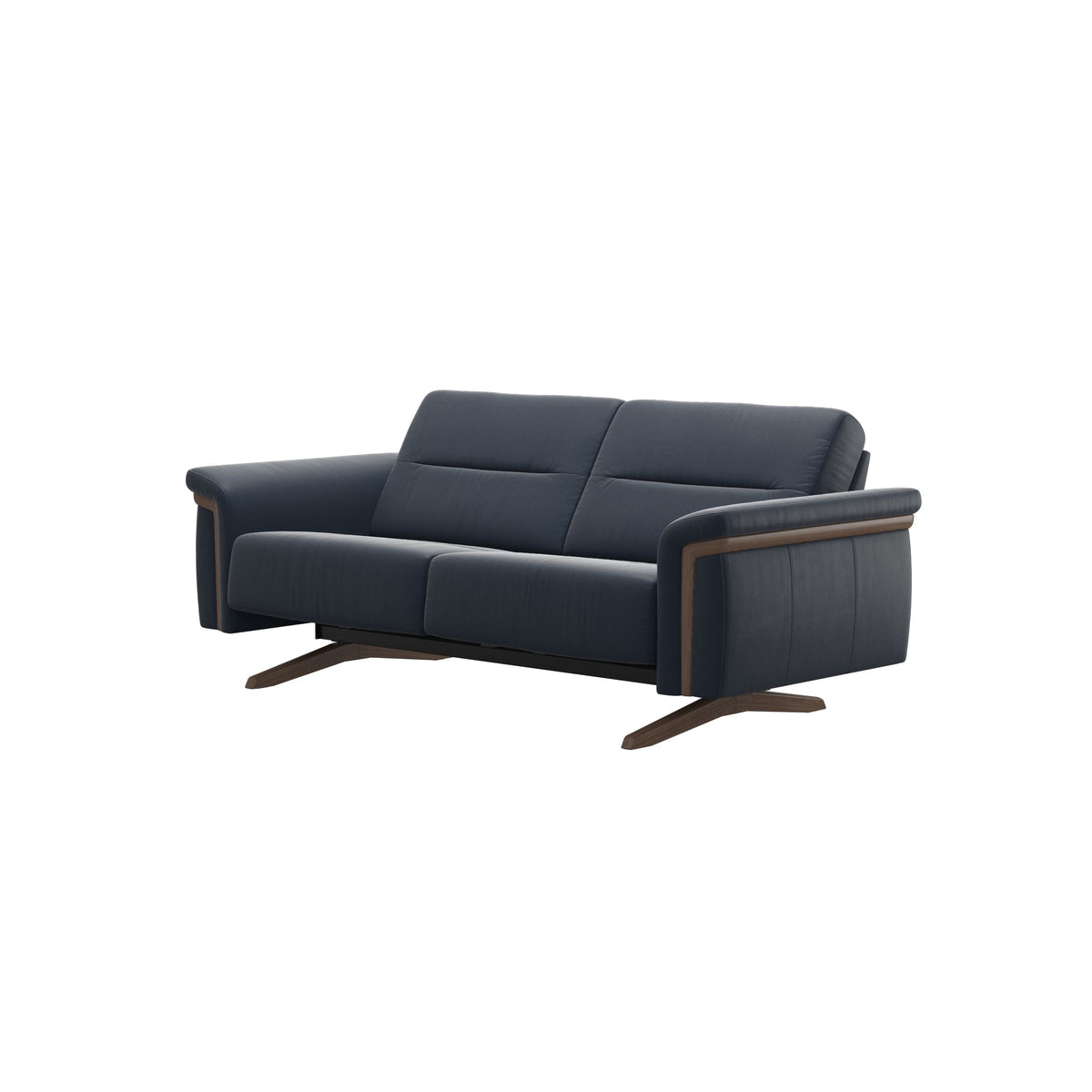 Stella Wood - 2-Seater Sofa - Paloma Oxford Blue - Walnut