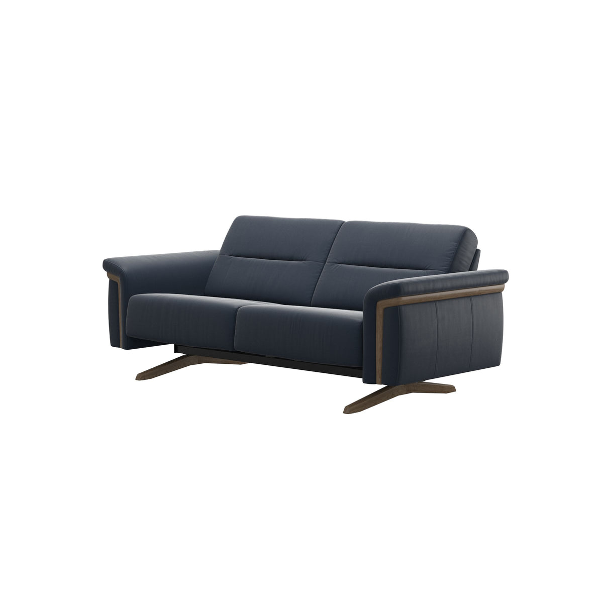 Stella Wood - 2-Seater Sofa - Paloma Oxford Blue - Smoked Oak