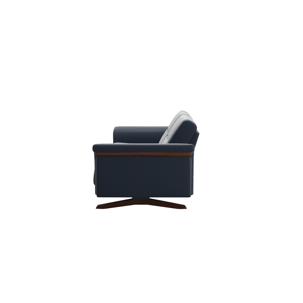 Stella Wood - 2.5-Seater Sofa - Paloma Oxford Blue - Brown