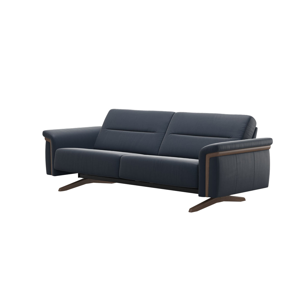Stella Wood - 2.5-Seater Sofa - Paloma Oxford Blue - Walnut