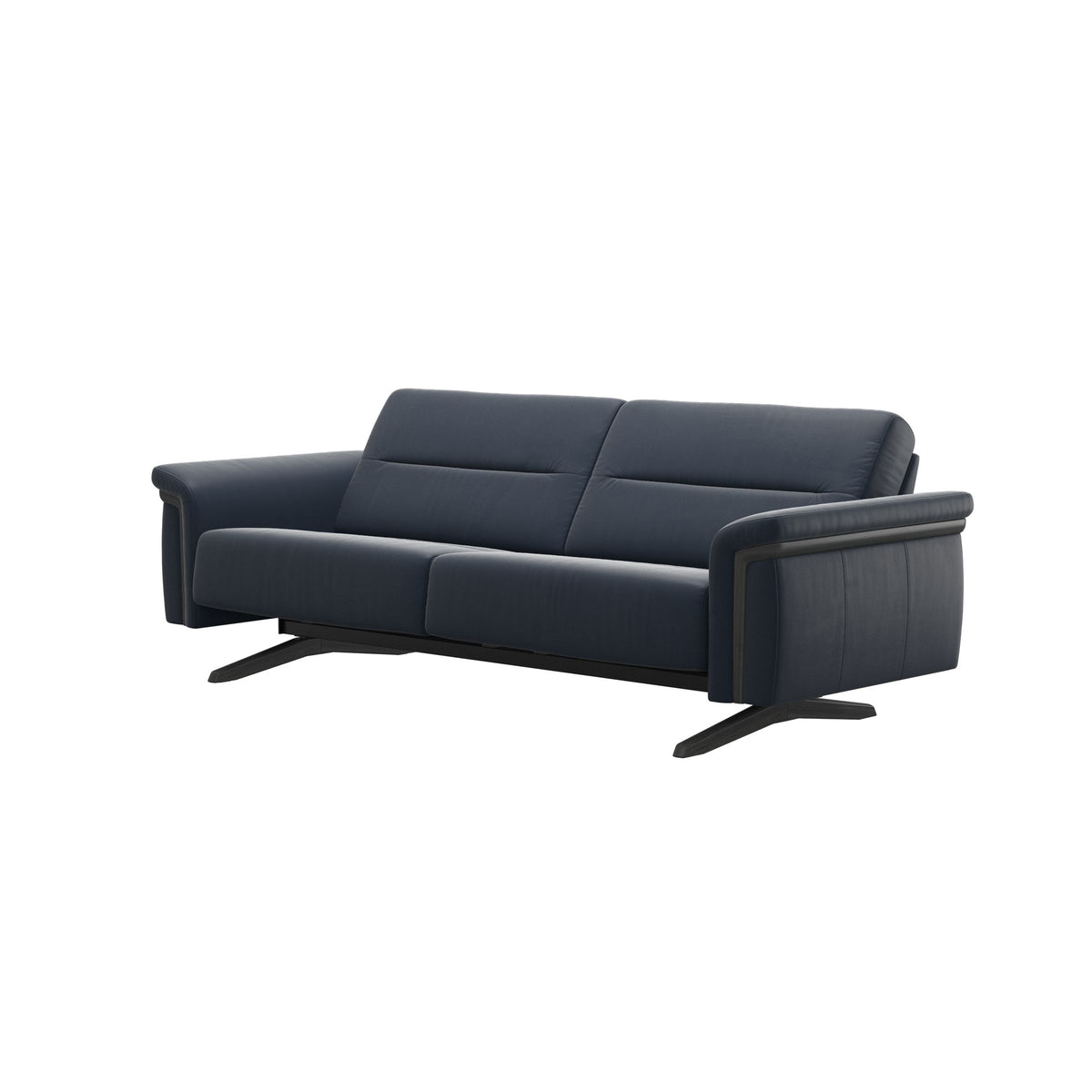 Stella Wood - 2.5-Seater Sofa - Paloma Oxford Blue - Grey