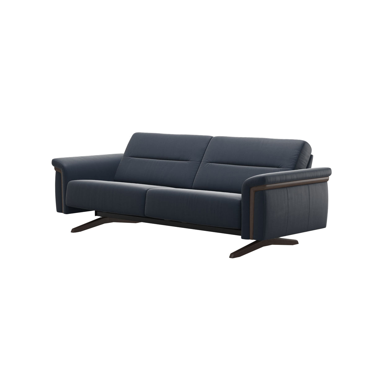 Stella Wood - 2.5-Seater Sofa - Paloma Oxford Blue - Wenge