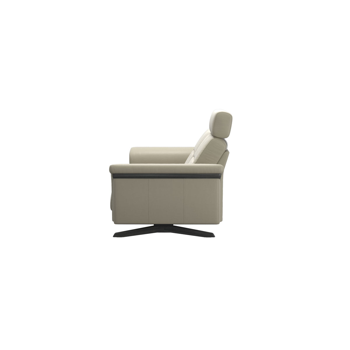 Stella Wood - 2-Seater Sofa with Headrest - Paloma Light Grey - Grey