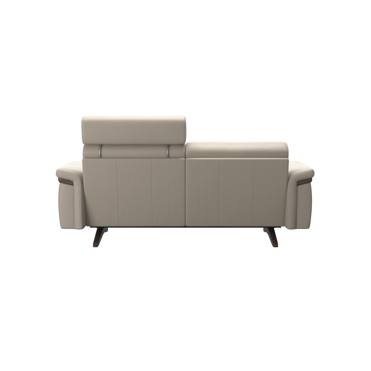 Stella Wood - 2-Seater Sofa with Headrest - Paloma Fog - Wenge