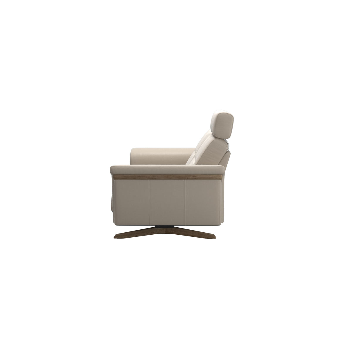 Stella Wood - 2-Seater Sofa with Headrest - Paloma Fog - Smoked Oak