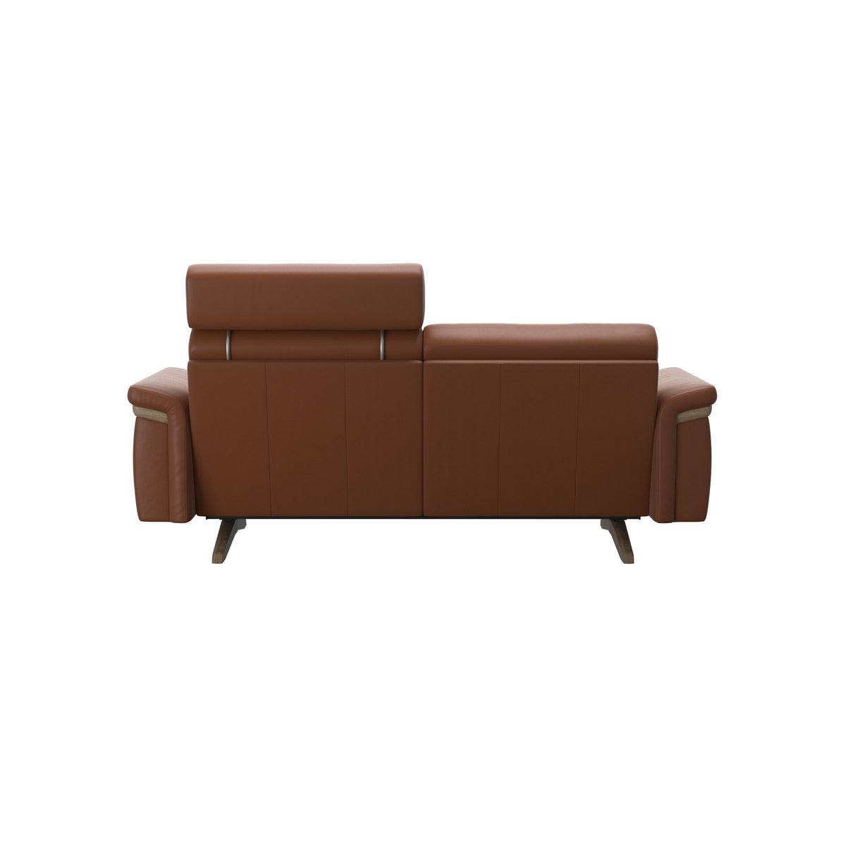 Stella Wood - 2-Seater Sofa with Headrest - Paloma New cognac - Smoked Oak