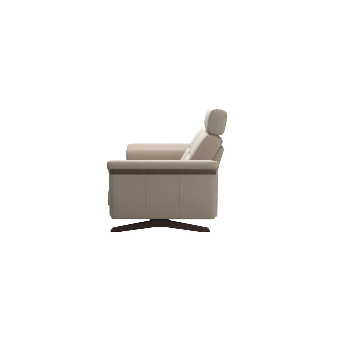 Stella Wood - 2-Seater Sofa with Headrest - Paloma Mushroom - Wenge