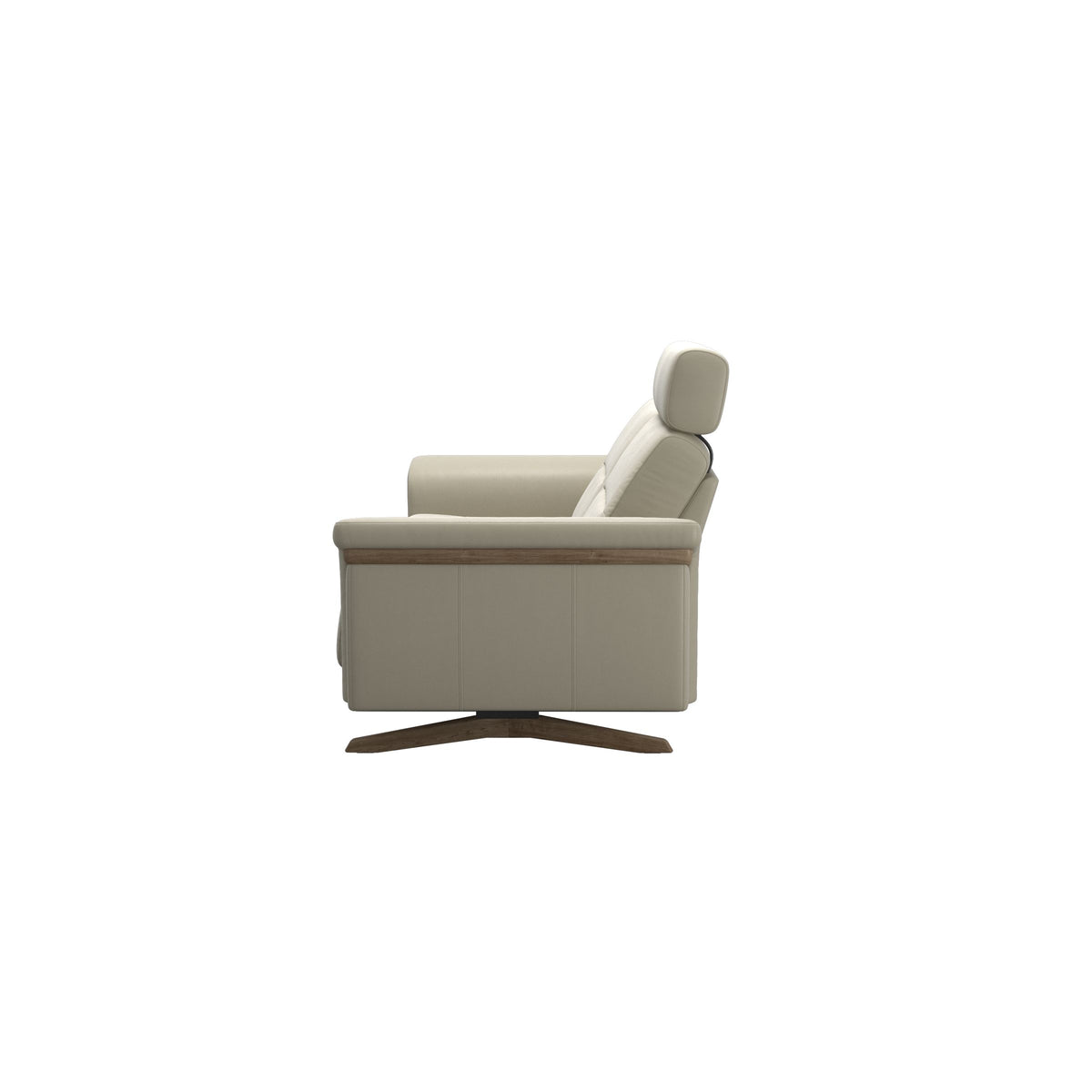 Stella Wood - 2.5-Seater Sofa with Headrest - Paloma Light Grey - Smoked Oak