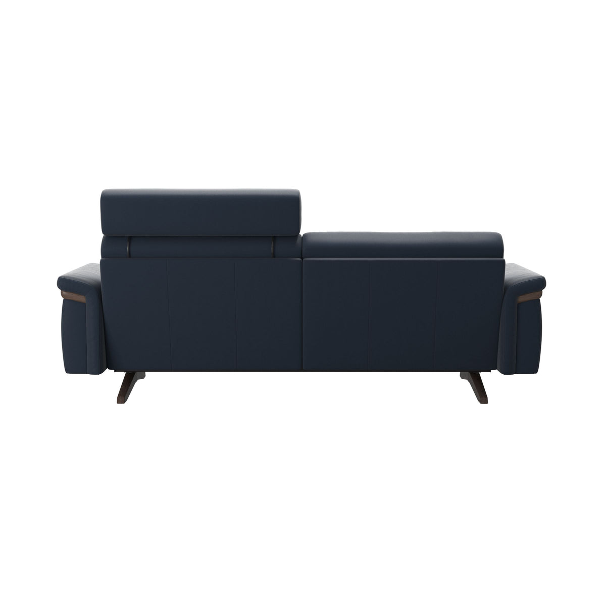 Stella Wood - 2.5-Seater Sofa with Headrest - Paloma Oxford Blue - Wenge
