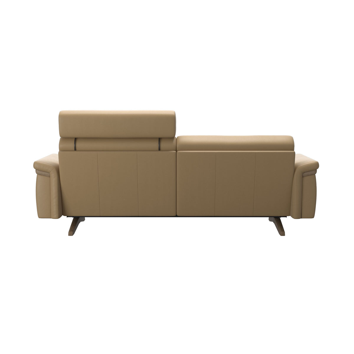 Stella Wood - 2.5-Seater Sofa with Headrest - Paloma Sand - Smoked Oak