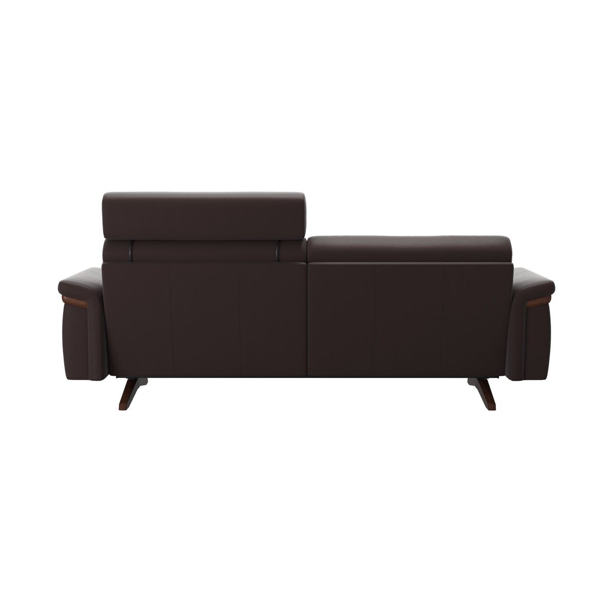 Stella Wood - 2.5-Seater Sofa with Headrest - Paloma Chocolate - Brown
