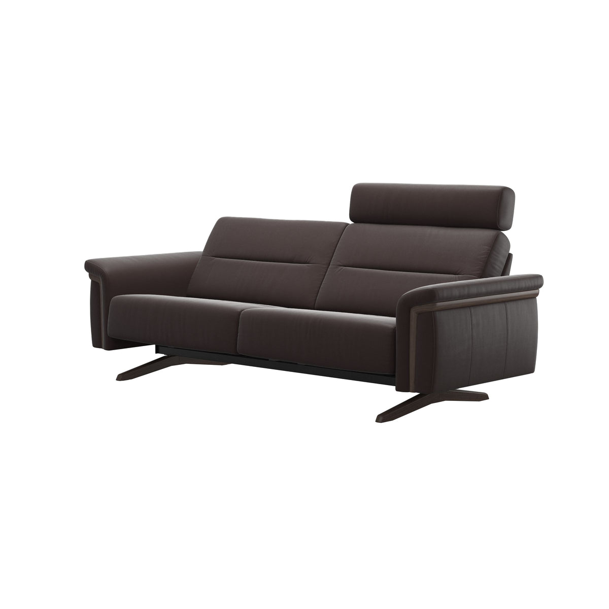 Stella Wood - 2.5-Seater Sofa with Headrest - Paloma Chocolate - Wenge