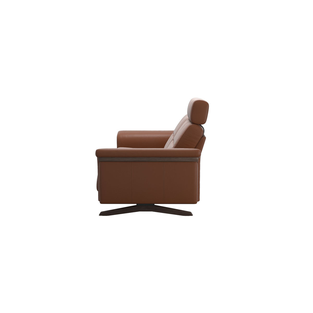 Stella Wood - 2.5-Seater Sofa with Headrest - Paloma New cognac - Wenge