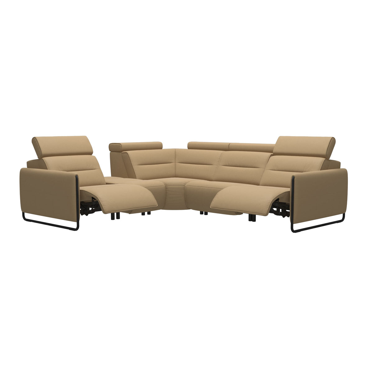 Emily Steel - C12 Corner Sofa - Paloma Sand - Matte Black