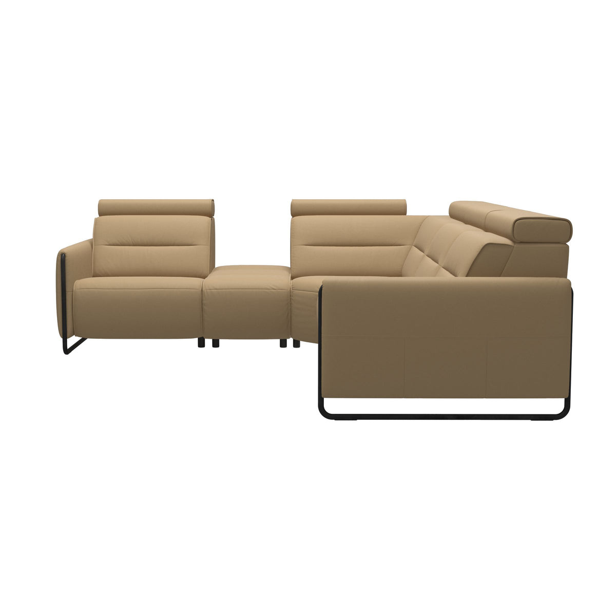 Emily Steel - C12 Corner Sofa - Paloma Sand - Matte Black