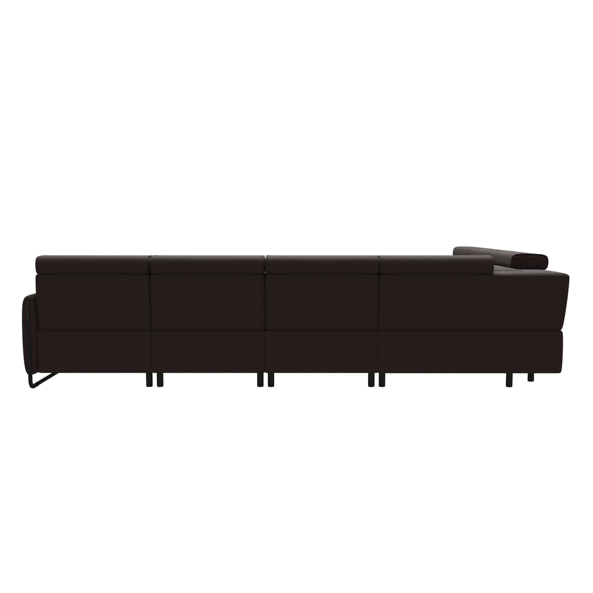 Emily Steel - C22 Corner Sofa with Long Seat - Paloma Chocolate - Matte Black